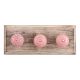 Pink Leaf Flower Etched Ceramic Wooden Hooks