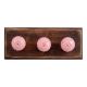 Pink Calla Lily Brown Etched Ceramic Wooden Hooks