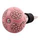 Pink Marigold Etched Ceramic Wine Stopper (Set of one piece)