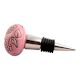 Pink Marigold Etched Ceramic Wine Stopper (Set of one piece)
