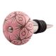 Pink Etched Ceramic Floral Wine Stopper (Set of one piece)