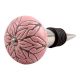 Pink Amarylis Floral Etched Ceramic Wine Stopper (Set of one piece)