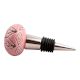 Pink Amarylis Floral Etched Ceramic Wine Stopper (Set of one piece)