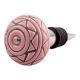 Pink Pattern Etched Ceramic Wine Stopper (Set of one piece)