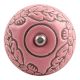 Pink Leaf Flower Etched Ceramic Wine Stopper (Set of one piece)