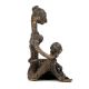 Brass Tribal Woman with Child Figure