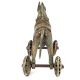 India Brass Temple Toy Horse on Wheels