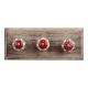 Red Flower Ceramic Wooden Hooks