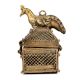 Peacock Sitting on Top Brass Box