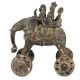 Bronze Toy Elephant with Riders on Wheels