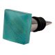 Sea Green Square Flat Glass Wine Stopper (Set of one Piece)