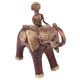 Red Brass Elephant & Mahout Statue