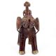 Red Brass Elephant & Mahout Statue