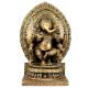 Brass Sitting Ganesha with Decorative Background