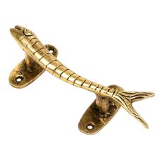 Carved Brass Fish Handle