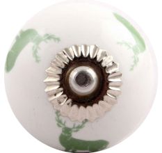 Forest Green Standing Rein Deer Pattern Ceramic Cabinet Knob