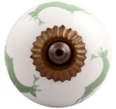 Forest Green Running Rein Deer Pattern Ceramic Cabinet Knob