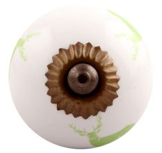 Pea Green Standing Rein Deer Pattern Ceramic Cabinet Knob Online 
