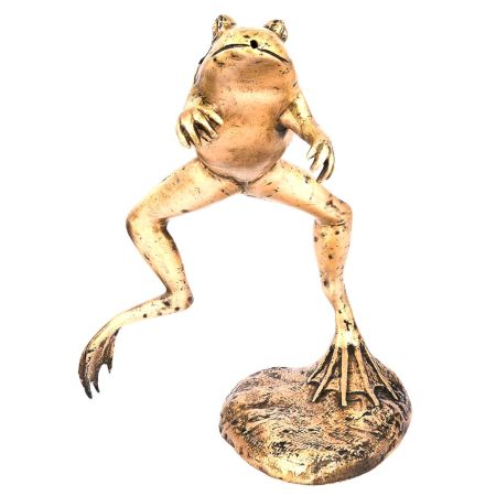 Spitting Leaping Frog Cast Bronze Garden Statue Fountain