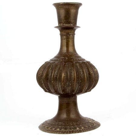 Vintage Engraved Brass Hookah Base Pot