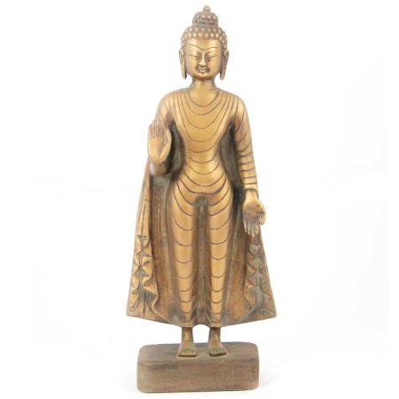 Standing Buddha Brass Statue