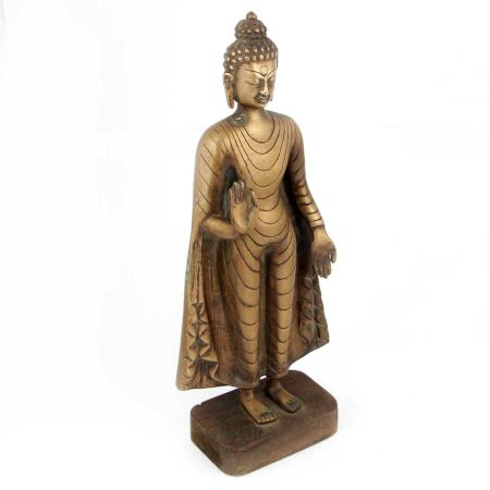 Standing Buddha Brass Statue