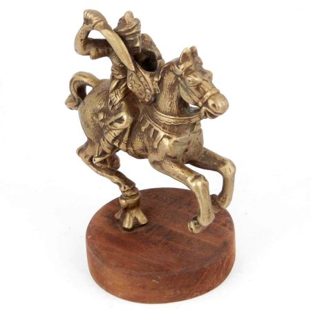 Brass Indian Soldier on Horseback and Sword