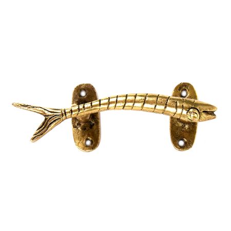 Carved Brass Fish Handle