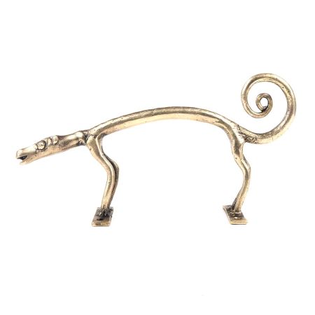 Golden Brass Dog Figurine Door Handle