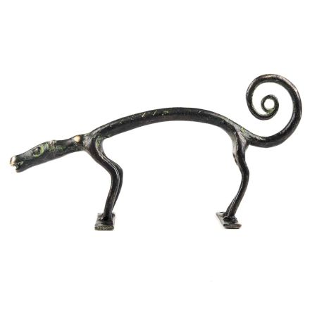 Black Brass Dog Figurine Door Handle