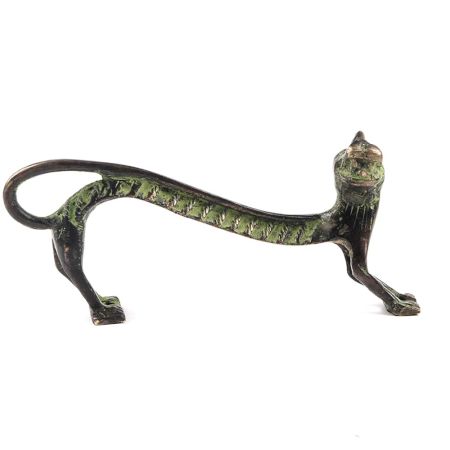 Bronze Tiger Door Handle with Patina