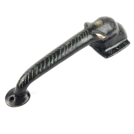 Black Hand Made Brass Elephant Door Handle