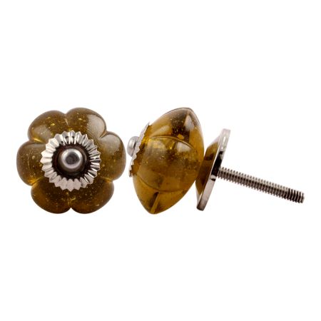 Olive Melon Glass Dresser Knob Online