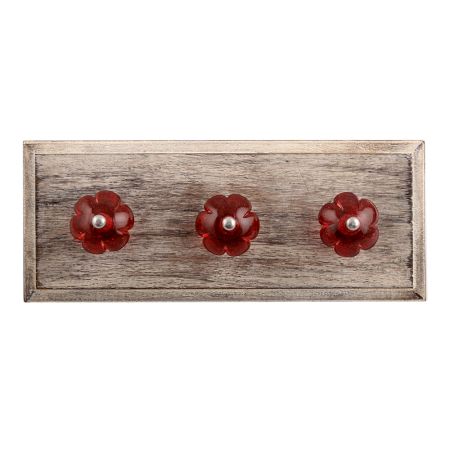 Queen Pink Melon Glass Wooden Hooks