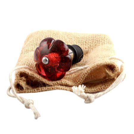 Queen Pink Melon Glass Wine Stopper (Set of one piece)