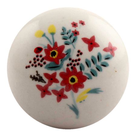 Red Dahlia Flower Ceramic Wine Stopper (Set of one piece)