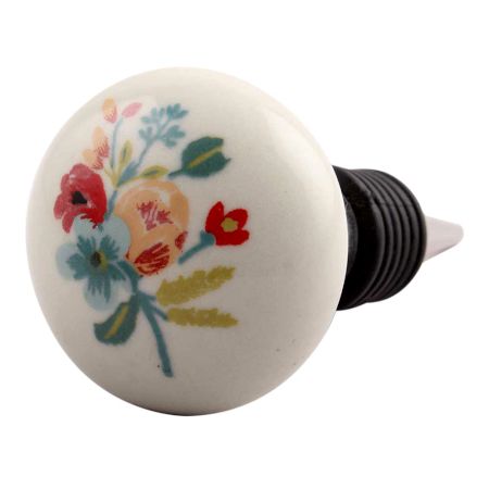 Multicolor Flower Ceramic Wine Stopper (Set of one piece)