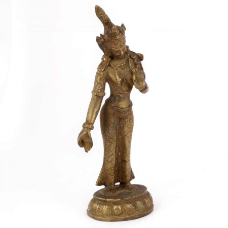 Brass Buddhist Goddess Tara Sculpture Statue