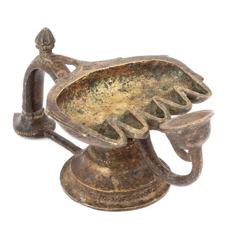 Vintage Indian Brass Oil Lamp Candle Stand
