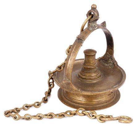 75 cm Long Brass Hanging Oil Lamp