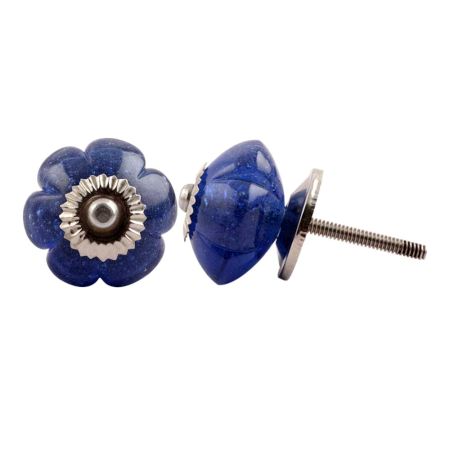 Cobalt Blue Melon Glass Dresser  Knob Online