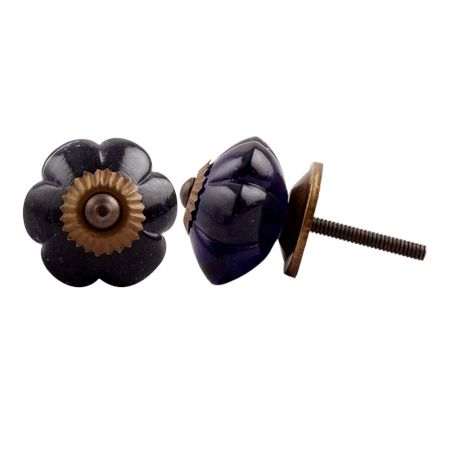 Navy Blue Melon Glass Cabinet  Knob Online