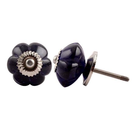 Navy Blue Melon Glass Cabinet  Knob Online