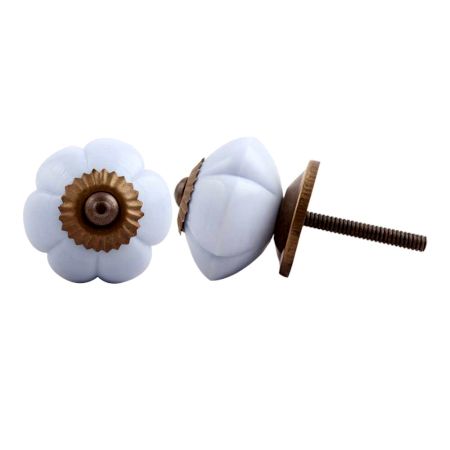 Light Grey Melon Glass Drawer Knob Online