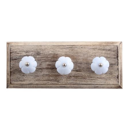 Light Grey Melon Glass Wooden Hooks
