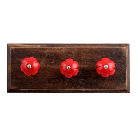 Red Melon Glass Wooden Hooks