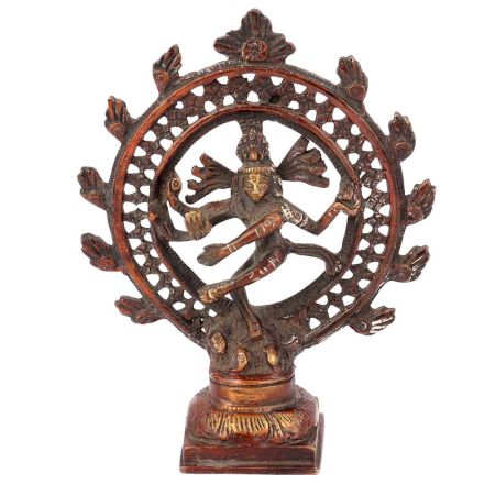 Exotic 13 Cm Nataraja Brass Statue