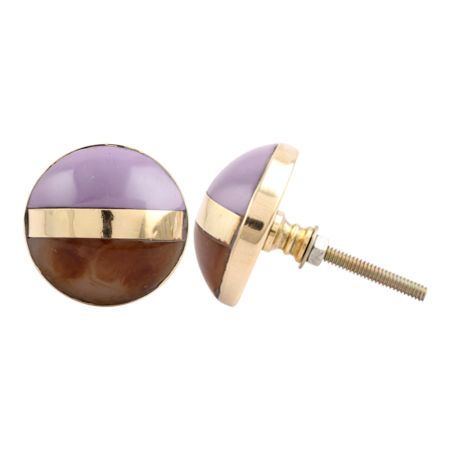Purple Brown Brass Resin Knobs