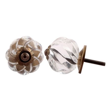 Clear Interior Cut Glass Knobs