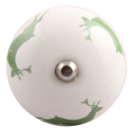 Forest Green Runing Rein Deer Pattern Ceramic Wine Stopper